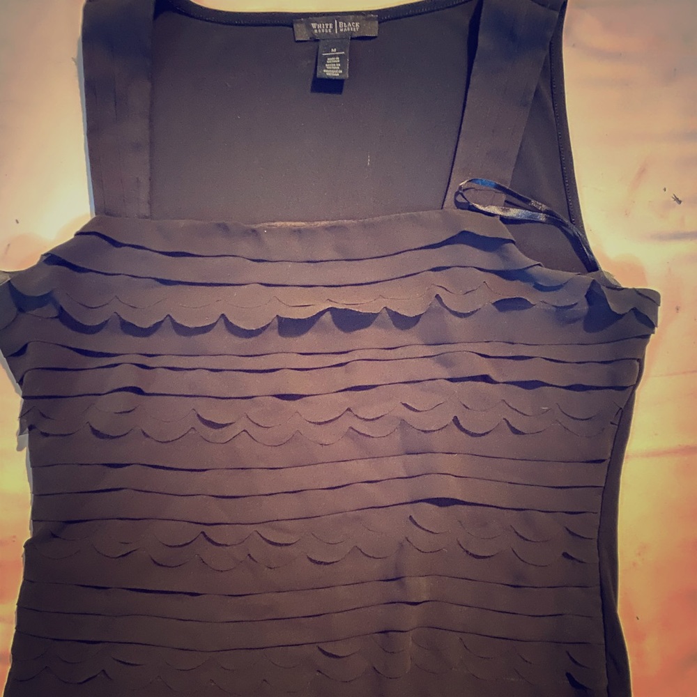 Scalloped Black Top
